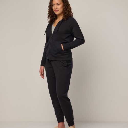 20230214 wooland 00200 AspenZipHoodie Jogger Black LR