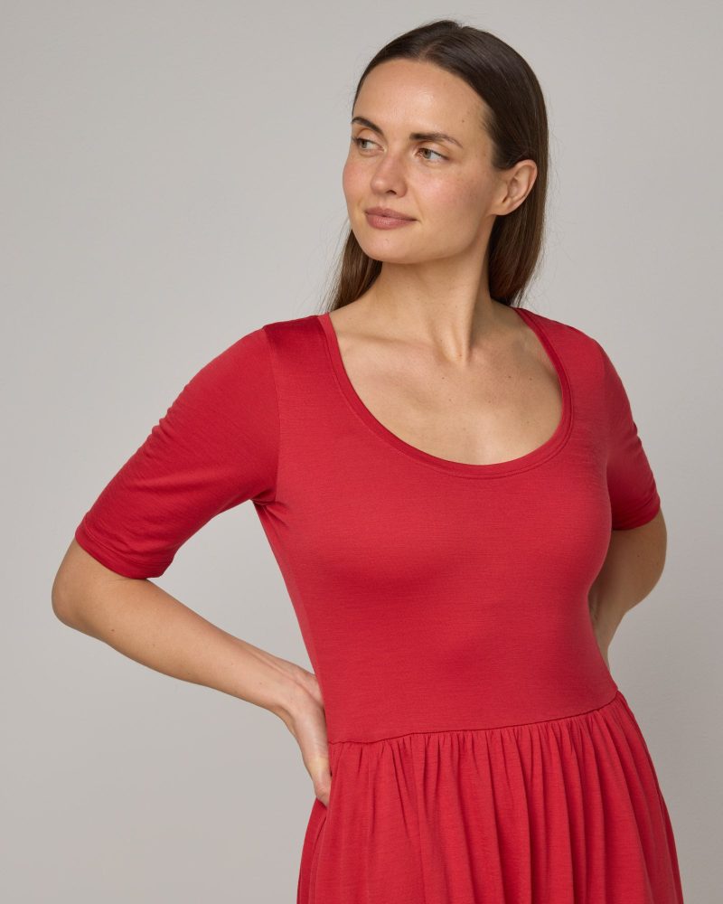 20240328 29 wooland 00790 SylvieFitFlareDress CoralRed LR