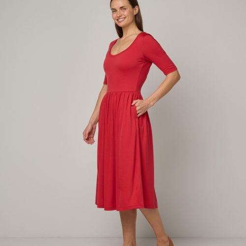 20240328 29 wooland 00824 SylvieFitFlareDress CoralRed LR