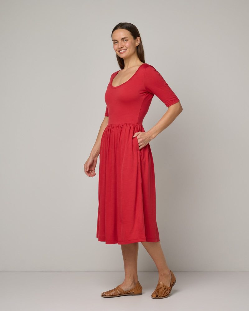 20240328 29 wooland 00824 SylvieFitFlareDress CoralRed LR