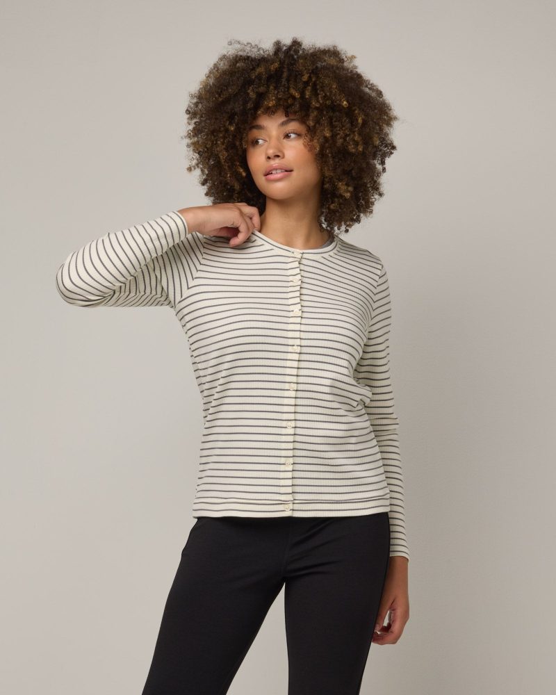 20240730 wooland 00528 CelesteRibCardigan NaturalWhiteCastlerockStripe LR