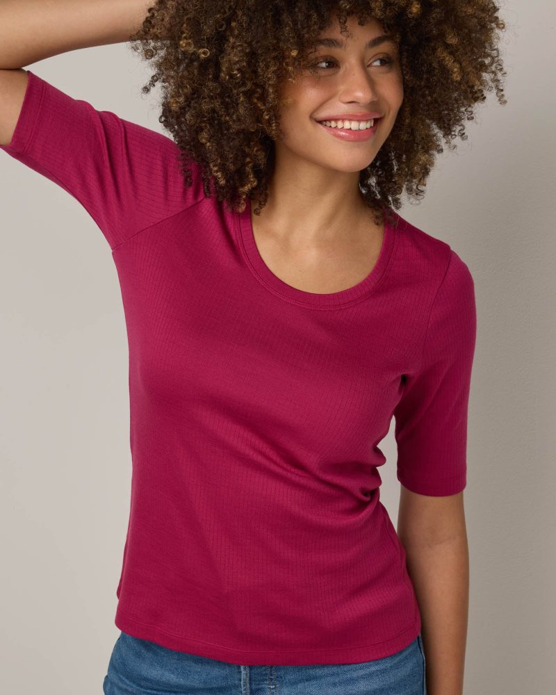 20240730 wooland 01132 CelineRibElbowSleeveTee Beetroot LR