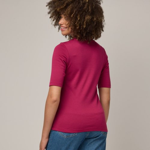 20240730 wooland 01205 CelineRibElbowSleeveTee Beetroot LR