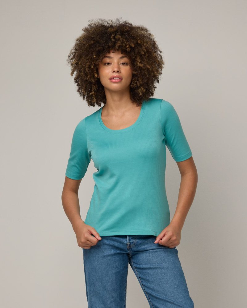 20240730 wooland 01246 CelineRibElbowSleeveTee AquaTeal LR