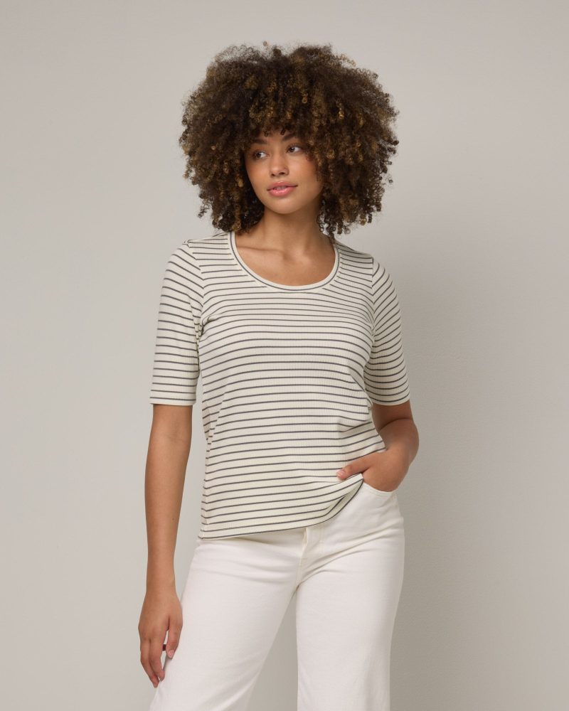 20240730 wooland 01455 CelineRibElbowSleeveTee NaturalWhiteCastlerockStripe LR