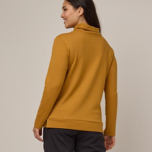 20240925 wooland 00706 TateHoneycombCowlNeckTop Ochre LR