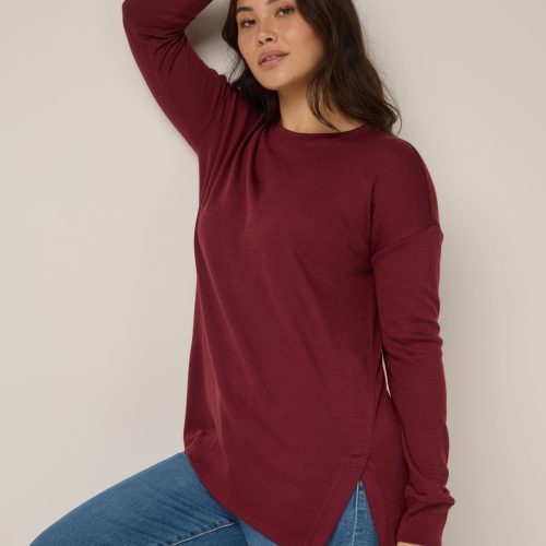 20240925 wooland 00974 ScoutWaffleTunic Burgundy LR