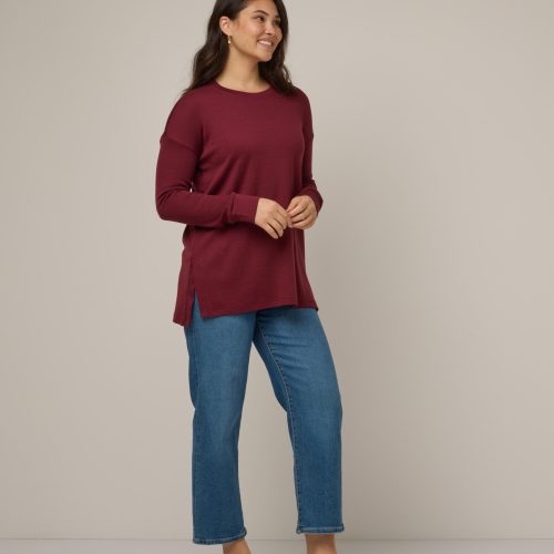 20240925 wooland 00994 ScoutWaffleTunic Burgundy LR