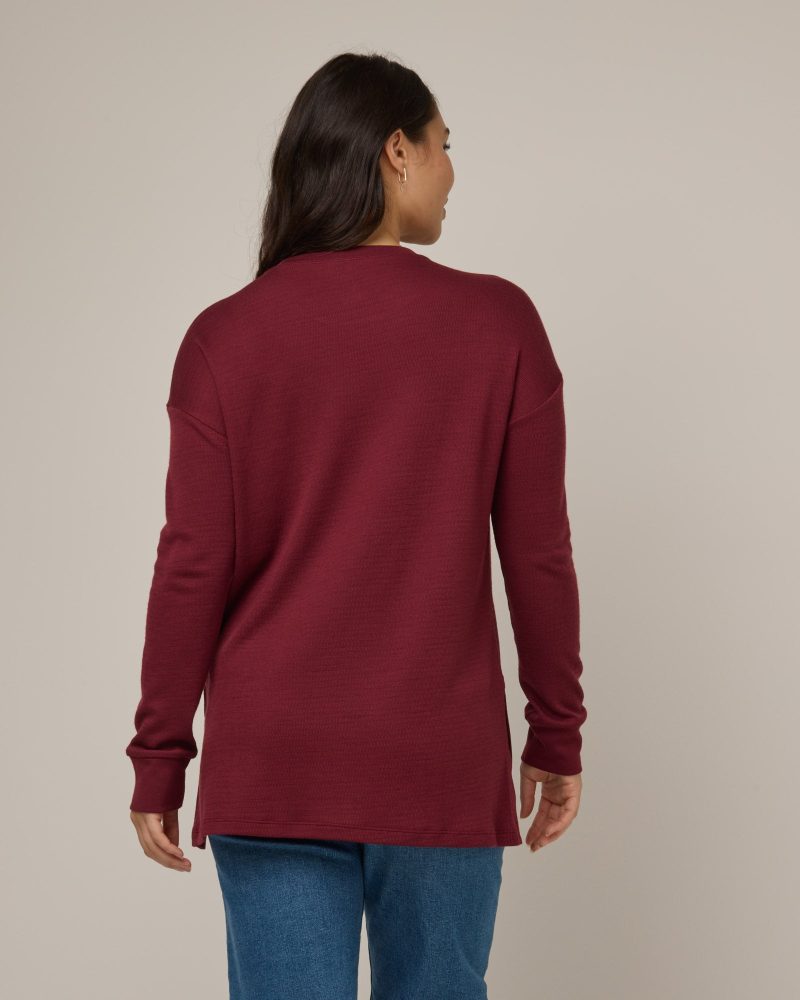 20240925 wooland 01074 ScoutWaffleTunic Burgundy LR