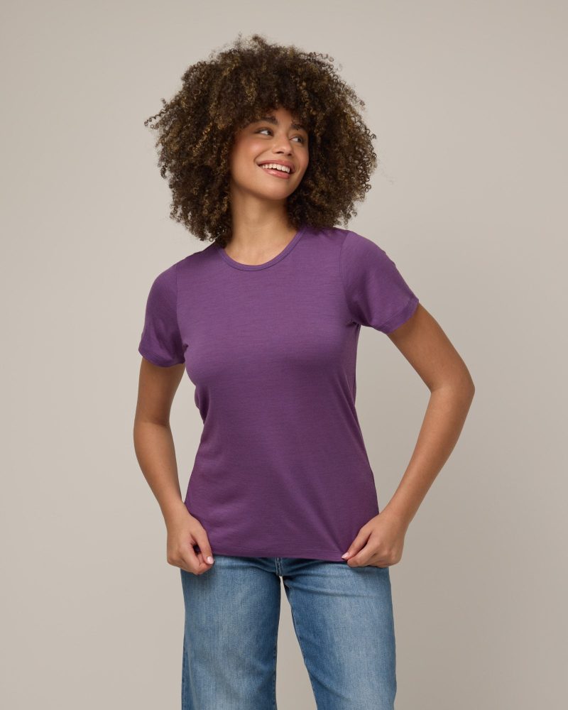 20241023 wooland 00992 Cara100WoolCrewTee PurpleFig LR