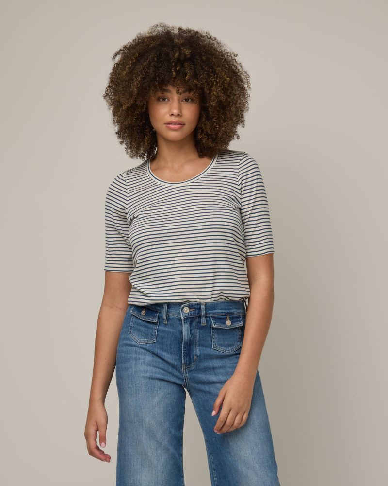 20241023 wooland 01376 CelineSignatureElbowSleeveTee NaturalWhiteDarkDenimStripe LR