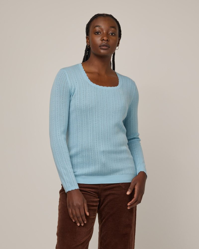 20241121 wooland 01125 DaisyPointelleSweater LightBlue LR