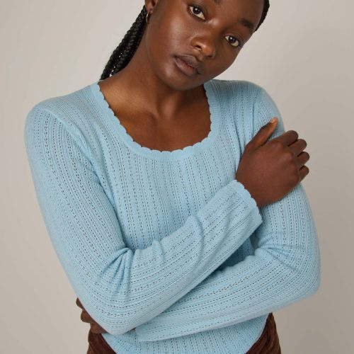 20241121 wooland 01205 DaisyPointelleSweater LightBlue LR