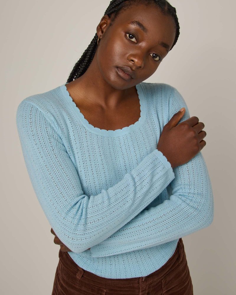 20241121 wooland 01205 DaisyPointelleSweater LightBlue LR